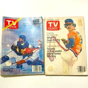 2 Vintage TV Guide Magazines 1981 1982
